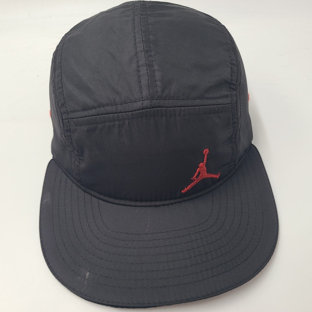 Youth Jordan Hat Strapback 5 Panel Black Red Air Jumpman Size 8-20 Basketball